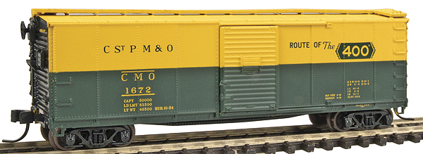 USRA 40' Rebuilt Steel Boxcar - Assembled -- Chicago & North Western #1672 (green, yellow)