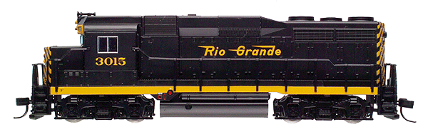 EMD GP30 - Standard DC - Master(R) -- Denver & Rio Grande Western #3015 (black, Aspen Gold)