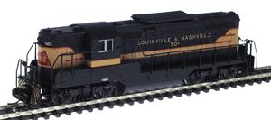 Diesel EMD GP7 Phase 1 "Torpedo Tube" Passenger Unit Powered -- Louisville & Nashville #501 (black, tan)