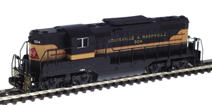 Diesel EMD GP7 Phase 1 "Torpedo Tube" Passenger Unit Powered -- Louisville & Nashville #504 (black, tan)