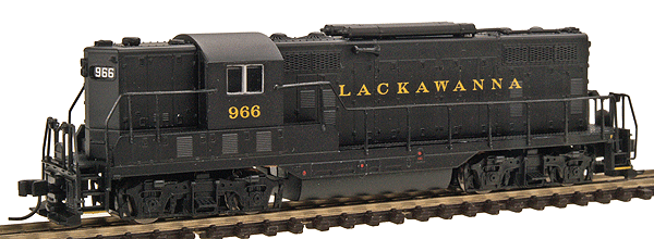 EMD GP7 Phase I w/Torpedo Tube Air Tanks - Standard DC -- Lackawanna #966 (black/gold)