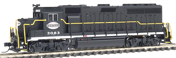 EMD GP40 Low Hood - Standard DC - Master(R) -- New York Central #3083 (black, white)