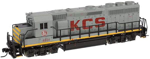 EMD GP40-2 Low Hood, Dynamic Brakes - Standard DC - Master(R) -- Kansas City Southern #4801 (gray, red, black, yellow)