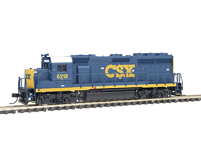 EMD GP40-2 Low Hood, Dynamic Brakes w/DCC - Master(R) -- CSX #6218 (blue, yellow - Dark Future)