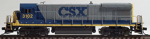Diesel GE B23-7 Powered w/Decoder -- CSX #3102 (gray, blue)