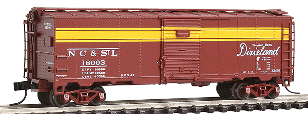 Master(TM) 1932 ARA Boxcar - Ready to Run -- Nashville, Chattanooga & St. Louis #18003 (brown, yellow, Dixieland Slogan)