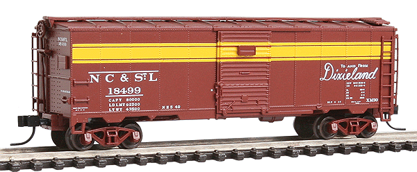 Master(TM) 1932 ARA Boxcar - Ready to Run -- Nashville, Chattanooga & St. Louis #18499 (brown, yellow, Dixieland Slogan)