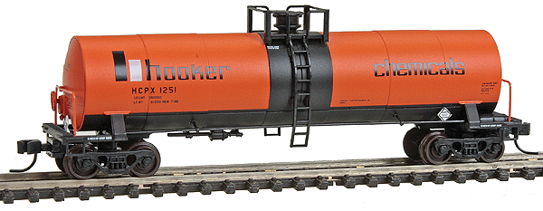 Master(R) ACF 17,360-Gallon Insulated General Service Tank Car - Ready to Ru -- Hooker Chemicals #1251 (orange, black)