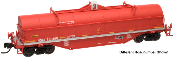 42' Coil Steel Car - Ready to Run - Master(R) -- Northwestern Oklahoma NOKL #382406 (Boxcar Red, Yellow Conspicuity Marks)