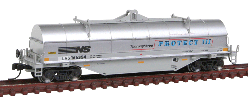 42' Coil Steel Car - Ready to Run - Master -- Laurinburg & Southern #166354 (Patched Ex-NS Protect; gray, blue, red)