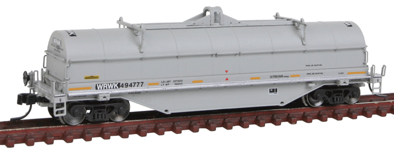 42' Coil Steel Car - Ready to Run - Master -- Providence & Worcester WRWK #494777 (gray, black; yellow Conspicuity Marking