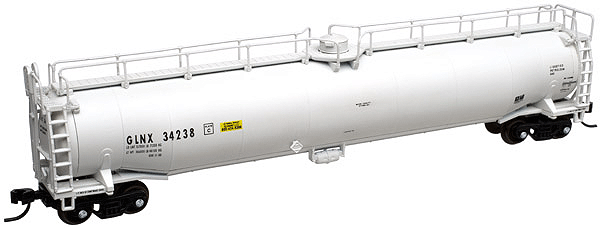 33,000-Gallon Tank Car - Ready to Run - Master(R) -- GLNX #34238 (white)