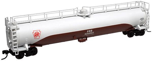 33,000-Gallon Tank Car - Ready to Run - Master(R) -- Pennsylvania Railroad #500010 (white, Tuscan)