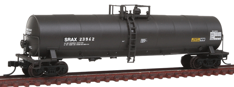 23,500-Gallon Tank Car - Ready to Run - Master(R) -- Southern Rail Associates SRAX #23942 (black, white, No Logo)