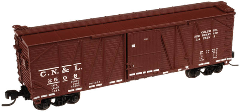 USRA Single-Sheathed Wood Boxcar w/7-8 Rib End - Ready to Run - Master(TM) -- Columbia, Newberry & Laurens CN&L #2508 (Boxcar Red)