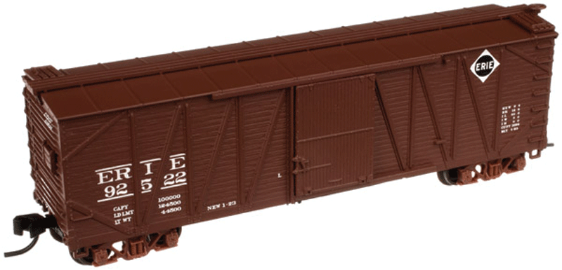 USRA Single-Sheathed Wood Boxcar w/7-8 Rib End - Ready to Run - Master(TM) -- Erie #92522 (Boxcar Red, Small Diamond Logo)