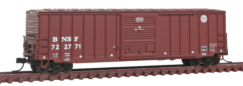 ACF 50' Precision Design Rib-Side Boxcar - Ready to Run - Master(TM) -- Burlington Northern Santa Fe #722771 (Boxcar Red, Small Circle/Cross Logo)