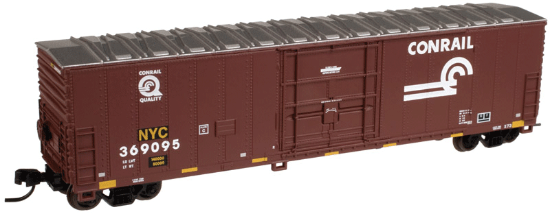 Fruit Growers Express 50' Plug-Door Boxcar - Ready to Run -- CSX NYC #369095 (Ex-CR Restencil, Boxcar Red, Quality Logo, yellow Stripes)