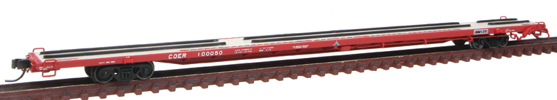 ACF 89' 4" Intermodal Flatcar - Ready to Run -- Crab Orchard & Egyptian COER #100050 (red, white)