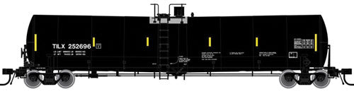 Trinity 25,500-Gallon Tank Car - Ready to Run - Master(R) -- TILX #252705 (Vegetable Oil Service, black, yellow Conspicuity Markings)