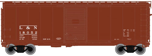 PS-1 40' Boxcar w/6'Door & 12-Stiffener Roof - Ready to Run -- Louisville & Nashville #18052 (Boxcar Red,  Reporting Marks Only)