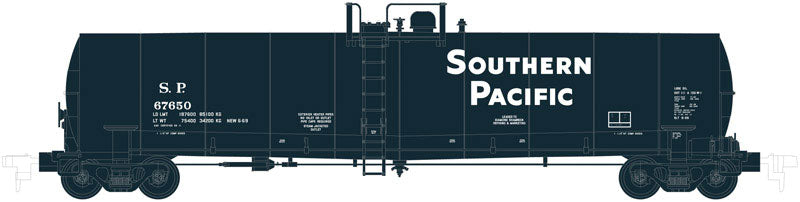 ACF 23,500 Gallon Tank Car - Ready to Run -- Southern Pacific #67650 (black, Large Sans Serif Lettering)