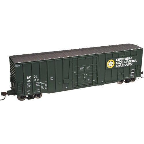 NSC 5277 Plug-Door Boxcar - Master(R) -- British Columbia Railway #851014 (green, white, yellow, Dogwood Logo)