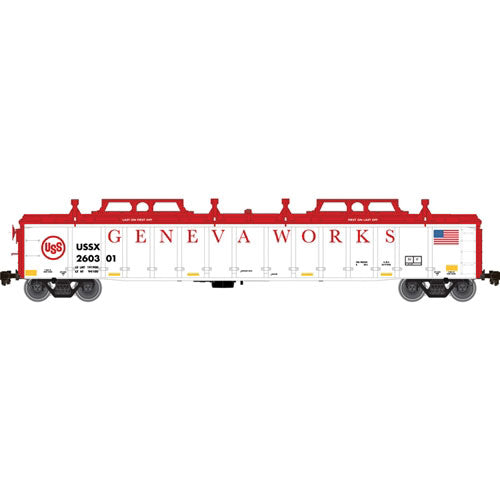 Thrall 2743 Covered Gondola - Ready to Run - Master(R) -- US Steel Geneva Works #260301 (white, red)
