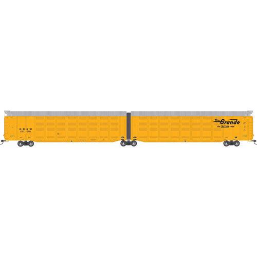 Articulated Auto Carrier - Ready to Run - Master(R) -- Denver & Rio Grande Western #127087 (Aspen Gold, black, Flying Grande)