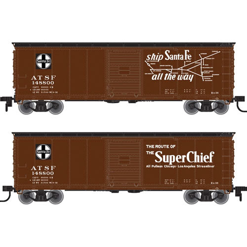 USRA Steel Rebuilt Boxcar - Ready to Run - Master(R) -- Santa Fe #148800 (Boxcar Red, white, Super Chief Slogan)