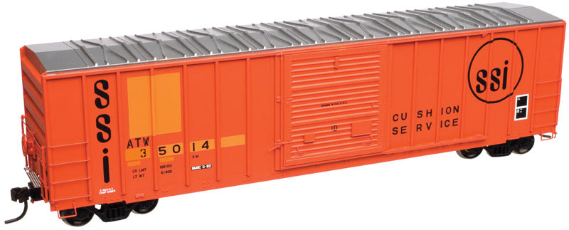 FMC 5077 Single-Door Boxcar - Ready to Run -- Atlantic and Western #35043 (Patched, orange, black, SSI Logo)