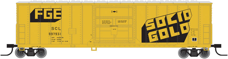 Fruit Growers Express 50' Plug-Door Boxcar - Ready to Run -- Seaboard Coast Line FGE #997939 (yellow, black, FGE Solid Gold Logo)