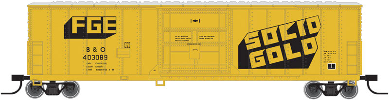 Fruit Growers Express 50' Plug-Door Boxcar - Ready to Run -- Baltimore & Ohio FGE #403089 (yellow, black, FGE Solid Gold Logo)