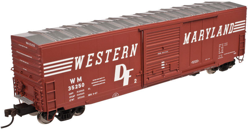 ACF Precision-Design Smooth-Side 50' Boxcar - Ready to Run - Master(R) -- Western Maryland #35204 (Boxcar Red, Speed Lettering, Large DF)