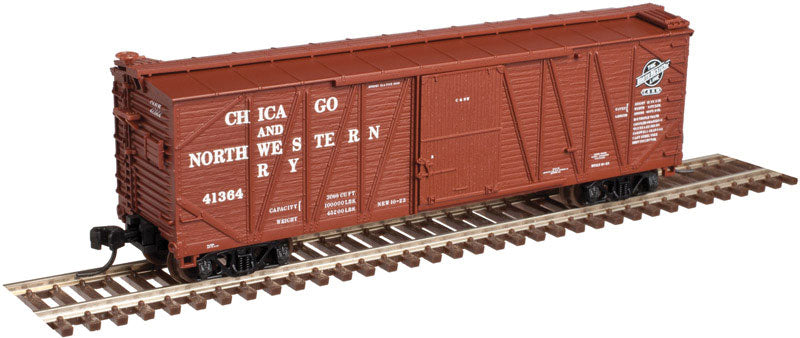 USRA Single-Sheathed 40' Wood Boxcar - Ready to Run -- Chicago & North Western #41302 (Boxcar Red, white, black, Line Logo)