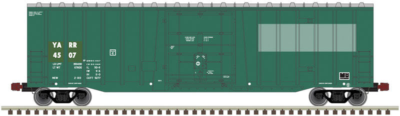 NSC 5277 50' Plug-Door Boxcar - Ready to Run -- Youngstown & Austintown YARR #4507 (Patched, green, gray)