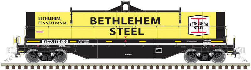 42' Coil Steel Car w/Fishbelly Side Sill - Ready to Run - Master(R) -- Bethlehem Steel #170899 (Fantasy Scheme; yellow, black)