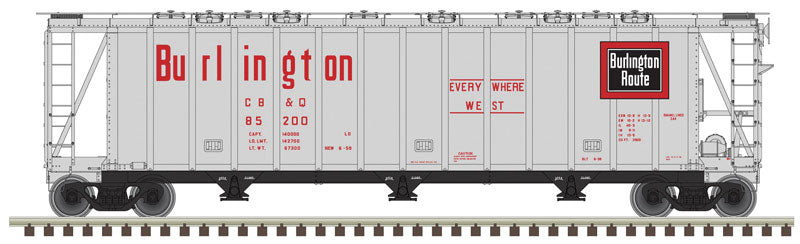 General American 3500 Dry-Flo 3-Bay Covered Hopper - Ready to Run -- Chicago, Burlington & Quincy #85266 (gray, red, black)