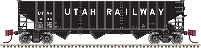 Pullman-Standard 2960 3-Bay Hopper - Ready to Run -- Utah Railway #3199 (black, Spelled-Out Roadname)