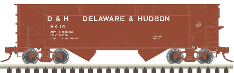 2-Bay Offset-Side Hopper w/Load - Ready to Run - Master(R) -- Delaware & Hudson #9414