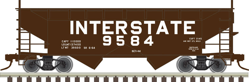 2-Bay Offset-Side Hopper w/Load - Ready to Run - Master(R) -- Interstate #9640