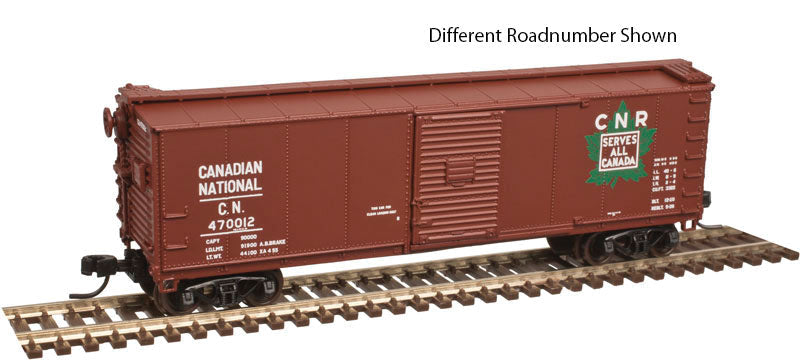 USRA Steel Rebuilt Boxcar - Ready to Run - Master(R) -- Canadian National #470047 (Boxcar Red, green CNR Leaf Logo, Serves All Canad