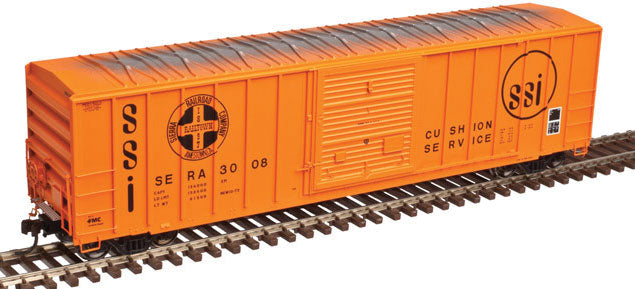FMC 5077 50' Single-Door Boxcar - Ready to Run -- Sierra Railroad #3008 (orange, black, SERA & SSI Logos)