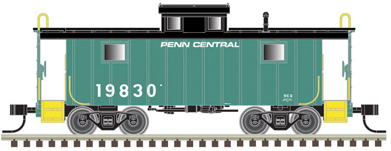 NE-5 Steel Cupola Caboose - Ready to Run -- Penn Central #19830 (Jade Green, black, white)