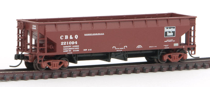 70-Ton Hart Ballast Car - Ready to Run - Master(R) -- Chicago, Burlington & Quincy #221094 (Boxcar Red, black)