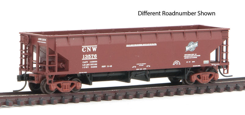 70-Ton Hart Ballast Car 3-Pack - Ready to Run - Master(R) -- Chicago & North Western #13505, 13541, 13585 (Boxcar Red, black)