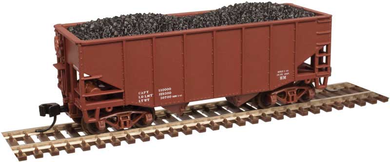 55-Ton Fishbelly Hopper - Flat End & Load - Ready to Run -- Data Only (brown)