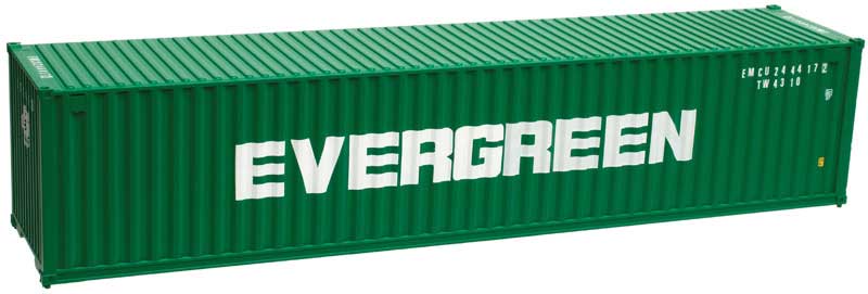 40' Standard-Height Container 3-Pack - Assembled -- Evergreen EMCU Set #1 (green, white)