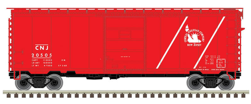 PS-1 40' Boxcar w/6'Door - Ready to Run - Master(R) -- Central Railroad of New Jersey 20512 (red, white, Liberty Logo)
