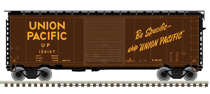 PS-1 40' Boxcar w/6'Door - Ready to Run - Master(R) -- Union Pacific 126088 (Boxcar Red, yellow, Be Specific Slogan)